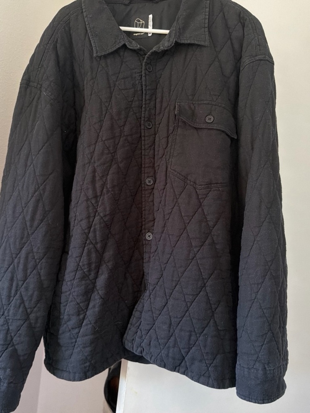 Original Use Black Quilted Shirt Jacket